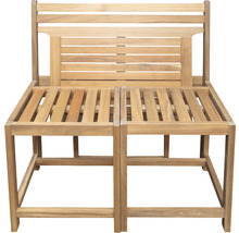Gartenbank aus Holz mit zwei Hockern