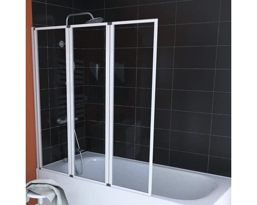 Badewanne mit Duschabtrennung mit drei Elementen