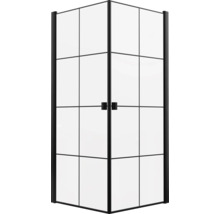 Eckeinstieg mit Pendeltüre Aurlane Galaxy 900x900x2000 mm Echtglas Klar hell schwarz-thumb-1 Eckeinstieg mit Pendeltüre Aurlane Galaxy 900x900x2000 mm Echtglas Klar hell schwarz-thumb-1