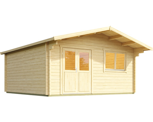 Holzgartenhaus mit Doppeltür und Fenster