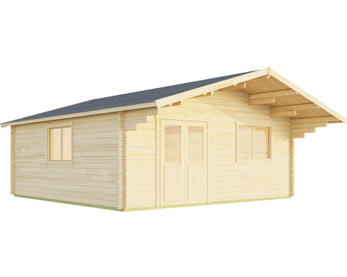 Holzgartenhaus mit Doppeltür und Fenstern