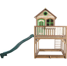 Spielturm mit Rutsche und Sandkasten aus Holz