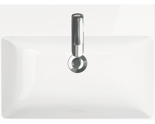 Waschbecken mit Armatur von oben