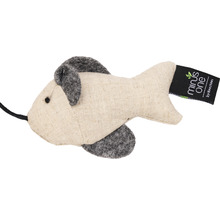 Katzenspielzeug Fisch aus Stoff mit Minus One Logo