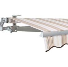 Markise mit Streifenmuster und Aluminiumgestell