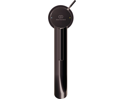 Ideal Standard Logo. Waschtischarmatur in Schwarz mit Temperaturanzeige.