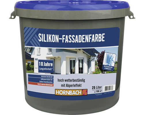 HORNBACH Silikonfarbe Silikon-Fassadenfarbe weiß 25 L Eimer Silikon-Fassadenfarbe mit 25 Liter Inhalt