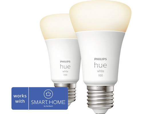 Philips hue Lampe White dimmbar matt 2x E27/9,5W(75W) 1100 lm 2700 K 2 Stück - Kompatibel mit SMART HOME by hornbach
