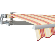 Markise mit Streifenmuster und Aluminiumgestell