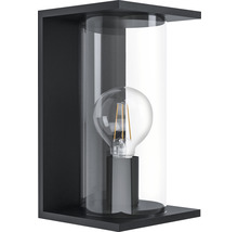 Wandleuchte mit klarem Zylinderglas und Leuchtmittel