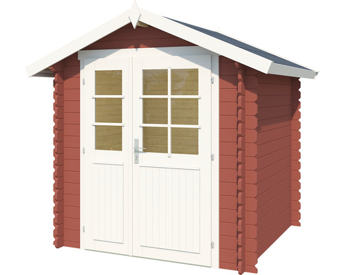 Holzgartenhaus mit Doppeltür und Fenstern