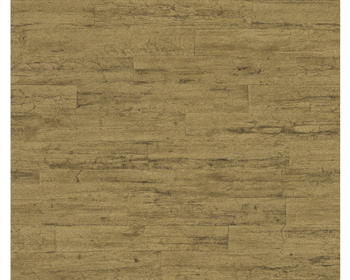 Vliestapete 537079 Curiosity holz-optik gold Braune Bodenfliesen mit Holzoptik für den Innenbereich