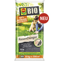 Packung COMPO Bio Rasendünger, 20 kg für 500 Quadratmeter
