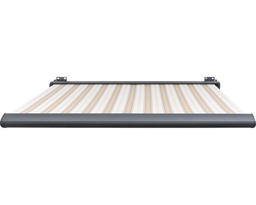 SOLUNA Kassettenmarkise Exklusiv 4x3 Dessin 6171 Gestell RAL 7016 anthrazitgrau Antrieb links inkl. Motor und Wandschalter SOLUNA Kassettenmarkise Exklusiv 4x3 Dessin 6171 Gestell RAL 7016 anthrazitgrau Antrieb links inkl. Motor und Wandschalter