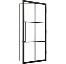 Schwarze Innentür mit Glaseinsätzen