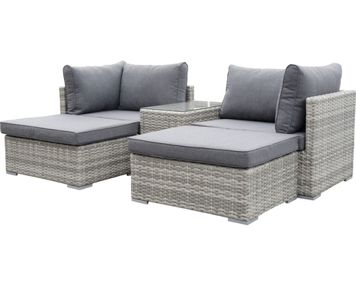 Gartenlounge-Set mit Rattanoptik und Polsterkissen
