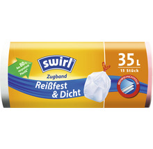 Swirl Müllsäcke mit Zugband, 35 Liter Fassungsvermögen, 15 Stück, reißfest