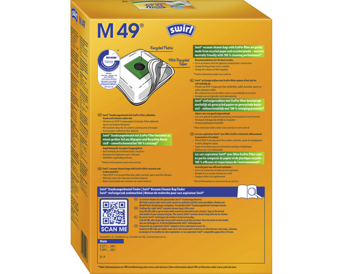 Verpackung Swirl M 49 Staubsaugerbeutel mit EcoPur Filter
