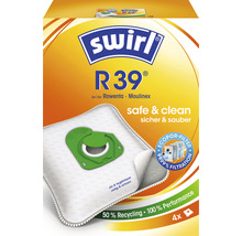 Swirl R39 Staubsaugerbeutel Packung für Rowenta und Moulinex Staubsauger, mit 50 Prozent Recyclinganteil und 100 Prozent Leistung, 4 Stück