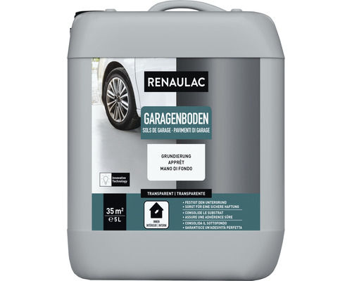 RENAULAC Garagengrundierung seidenmatt transparent 5 L Eimer Garagenboden Grundierung von Renaulac, 5 Liter für 35 Quadratmeter