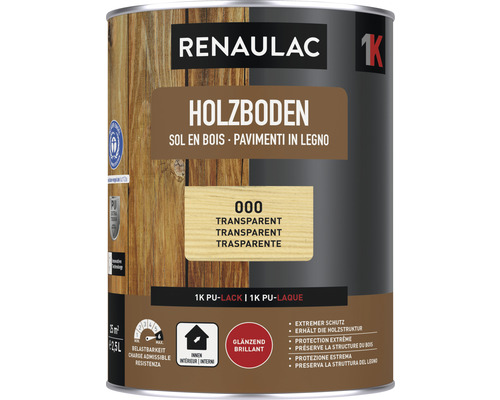 RENAULAC Holz-Bodensiegel transparent 2,5 L Renaulac Holzboden Lack, transparent, 2,5 Liter Dose