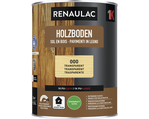 RENAULAC Holz-Bodensiegel seidenmatt transparent 2,5 L Renaulac Holzbodenlack, transparent, 2,5 Liter Dose