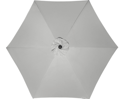 Draufsicht eines Sonnenschirms mit sechs Segmenten