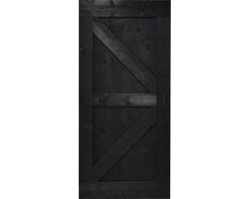 Schwarze Holztür mit Z-förmigem Design