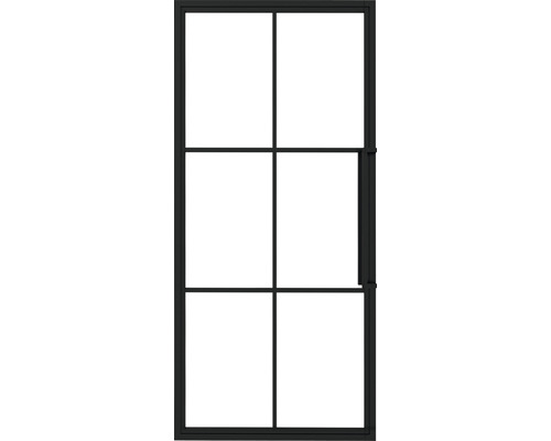 Pertura Zimmertür Komplettset Jarn 03 Clear 833x2115 mm Links inkl.Profilrahmen,Griff-Set Innentür mit Stahlrahmen und Glaseinsätzen