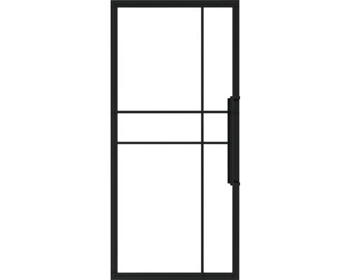 Pertura Zimmertür Komplettset Jarn 06 Clear 833x2015 mm Rechts inkl.Profilrahmen,Griff-Set Einflügelige Glastür mit Griff