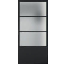 Innentür mit drei Glasscheiben und Metalleinfassung