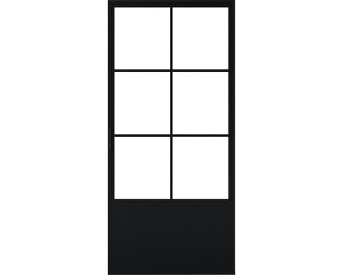 Schwarze Innentür mit sechs Glaseinsätzen
