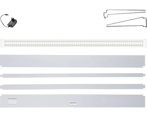 Komponenten für LED-Unterbauleuchte inklusive Netzteil und Befestigungsmaterial