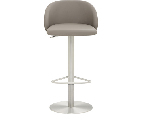 Barhocker mit Rückenlehne, Fußstütze und Metallsockel