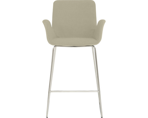Hocker mit Armlehnen und Metallgestell