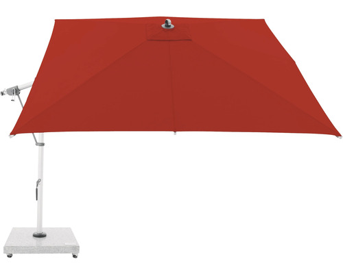 Quadratischer Ampelschirm mit Betonsockel