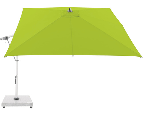 Quadratischer Sonnenschirm mit Gestell und Fuß