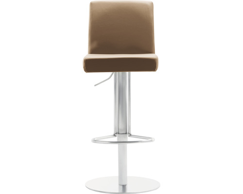 Barhocker mit Rückenlehne und silberfarbenem Gestell