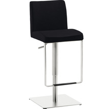 Barhocker Mayer Sitzmöbel 1260EL_81007 40x45x87 cm Gestell edelstahl gebürstet Sitz Leder schwarz-thumb-0
