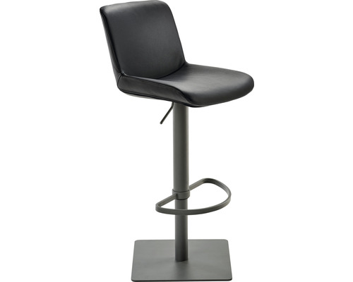 Barhocker Mayer Sitzmöbel 1287_14_81007 40x49x81 cm Gestell Stahl grau Sitz Leder schwarz