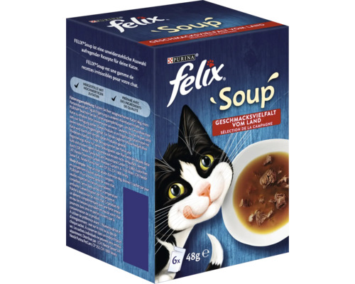 Katzengetränk Felix Soup mit Fleisch 6x48 g