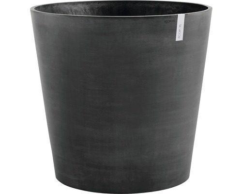Pflanztopf Ecopots Amsterdam mit Rollen Kunststoff Ø 60 cm H 56 cm dunkelgrau Schwarzer Pflanztopf aus Kunststoff