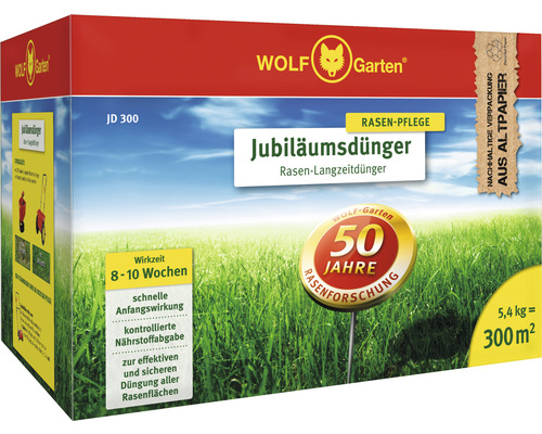 Wolf Garten Jubiläumsdünger Rasen Langzeitdünger Verpackung