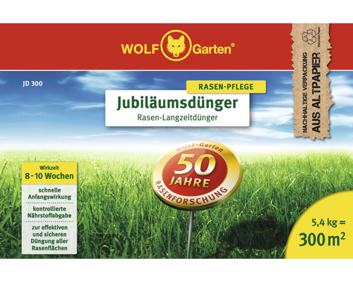 Wolf Garten Jubiläumsdünger Rasen Langzeitdünger Verpackung