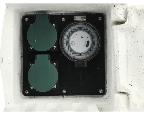 Außensteckdose mit Zeitschaltuhr