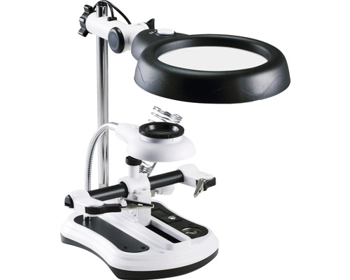 Lötstation mit Lupe und Halterungen