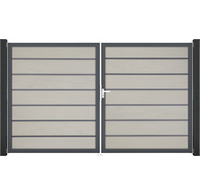 Doppeltor aus Aluminium mit horizontalen Lamellen