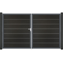 Doppelflügeltor mit horizontalen Lamellen