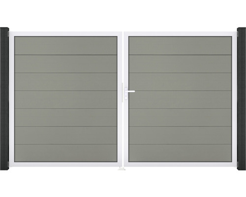 Doppeltor aus Aluminium mit horizontalen Lamellen