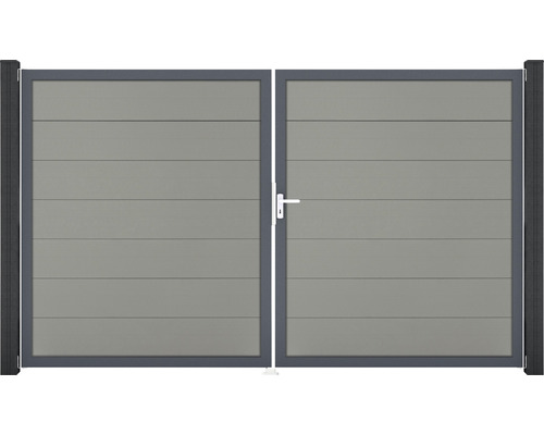 Doppelflügeltor aus Aluminium mit Griff